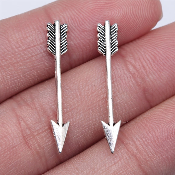 WYSIWYG 20pcs 30x5mm Antique Silver Color Arrow Charms Arrow Charms For Jewelry Making Small Arrow Charms