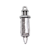 WYSIWYG 20pcs 30x8mm Medical Instruments Syringe Charm Pendants Antique Silver Color Syringe Pendants Charm Syringe