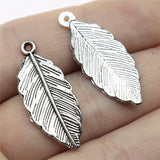 WYSIWYG 20pcs 31x12mm 2 Colors Antique Silver Color Antique Bronze Plated Leaf Pendant Leaf Pendants DIY For Jewelry Making