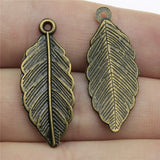 WYSIWYG 20pcs 31x12mm 2 Colors Antique Silver Color Antique Bronze Plated Leaf Pendant Leaf Pendants DIY For Jewelry Making