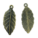 WYSIWYG 20pcs 31x12mm 2 Colors Antique Silver Color Antique Bronze Plated Leaf Pendant Leaf Pendants DIY For Jewelry Making