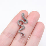 WYSIWYG 20pcs 31x14mm Antique Silver Color Snake Charms For Jewelry Making