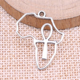 WYSIWYG 20pcs 31x26mm Africa Series Ankh Cross Charms For DIY Jewelry Making Antique Silver Color Zinc Alloy Charms