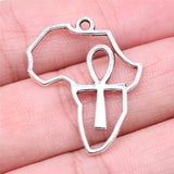 WYSIWYG 20pcs 31x26mm Africa Series Ankh Cross Charms For DIY Jewelry Making Antique Silver Color Zinc Alloy Charms