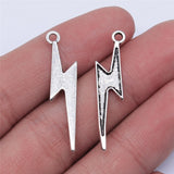20pcs 34x8mm Antique Silver Color Lightning Charms Pendant For Jewelry Making DIY Jewelry Findings H1249