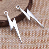 20pcs 34x8mm Antique Silver Color Lightning Charms Pendant For Jewelry Making DIY Jewelry Findings H1249