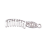 WYSIWYG 20pcs 35x9mm Comb Charm Pendants For Jewelry Making Antique Silver Color Comb Pendants Charm Comb