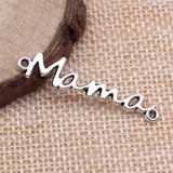 WYSIWYG 20pcs 37x8mm Word Mama Connector Pendants Jewelry Making Mama Connector Pendants Charm Mama Connector