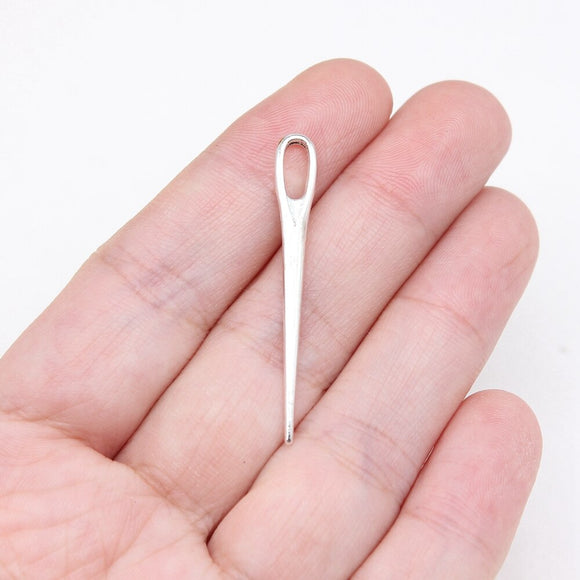 WYSIWYG 20pcs 38x5mm Antique Silver Color Pin Charms For Jewelry Making