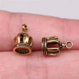 WYSIWYG 20pcs 3D Crown Charms Pendant DIY Metal Jewelry Making Antique Gold Color Antique Silver Color 8x8x13mm