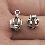 WYSIWYG 20pcs 3D Crown Charms Pendant DIY Metal Jewelry Making Antique Gold Color Antique Silver Color 8x8x13mm