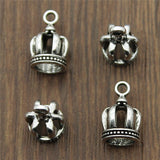 WYSIWYG 20pcs 3D Crown Charms Pendant DIY Metal Jewelry Making Antique Gold Color Antique Silver Color 8x8x13mm