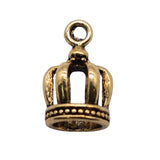 WYSIWYG 20pcs 3D Crown Charms Pendant DIY Metal Jewelry Making Antique Gold Color Antique Silver Color 8x8x13mm