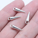 WYSIWYG 20pcs 4x16mm Antique Silver Color Cone Charms Pendant For DIY Jewelry Making Handmade Jewelry Craft Findings