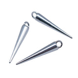 WYSIWYG 20pcs 4x25mm Antique Silver Color Cone Charms Pendant For DIY Jewelry Making Handmade Jewelry Craft Findings