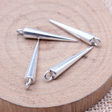 WYSIWYG 20pcs 4x25mm Antique Silver Color Cone Charms Pendant For DIY Jewelry Making Handmade Jewelry Craft Findings