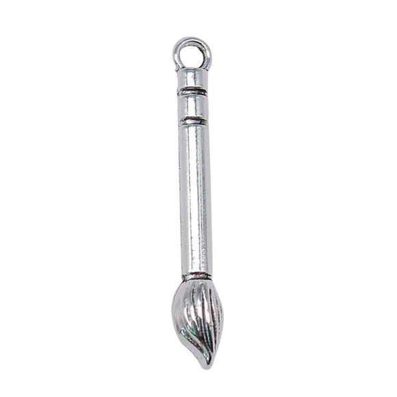 WYSIWYG 20pcs 4x30mm Writing Brush Charms Antique Silver Color For Jewelry Making Charms Pendant DIY Jewelry Findings EF3762