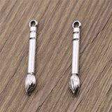 WYSIWYG 20pcs 4x30mm Writing Brush Charms Antique Silver Color For Jewelry Making Charms Pendant DIY Jewelry Findings EF3762