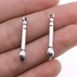 WYSIWYG 20pcs 4x30mm Writing Brush Charms Antique Silver Color For Jewelry Making Charms Pendant DIY Jewelry Findings EF3762