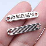 WYSIWYG 20pcs 6x30mm Antique Silver Color Dream Big Long Bar Connector Pendant For DIY Jewelry Making