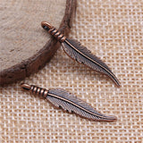 WYSIWYG 20pcs 6x31mm 4 Colors Zinc Alloy Feathers Charms DIY Jewelry Findings Jewelry Accessories Wholesale