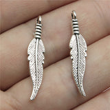 WYSIWYG 20pcs 6x31mm 4 Colors Zinc Alloy Feathers Charms DIY Jewelry Findings Jewelry Accessories Wholesale