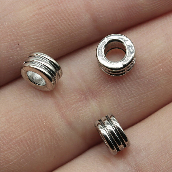 WYSIWYG 20pcs 6x6x3mm Spacer Beads Fit Charm Bracelet Findings Jewelry Making Antique Silver Color Spacer Beads Charm