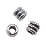 WYSIWYG 20pcs 6x6x6mm Tricyclic European Big Hole Beads For Bracelet Making DIY Jewelry Making Antique Silver Color