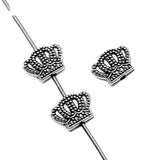 WYSIWYG 20pcs 6x9mm Crown Beads For Jewelry Making DIY Bracelet Making Antique Silver Color