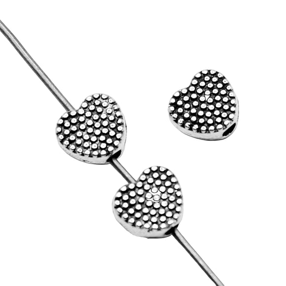 WYSIWYG 20pcs 7mm Heart Beads For Jewelry Making DIY Bracelet Making Antique Silver Color