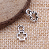 WYSIWYG 20pcs 7x12mm Charms Hollow Small Cross Antique Silver Color Alloy DIY Jewelry Making Accessories