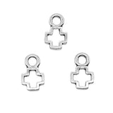 WYSIWYG 20pcs 7x12mm Charms Hollow Small Cross Antique Silver Color Alloy DIY Jewelry Making Accessories