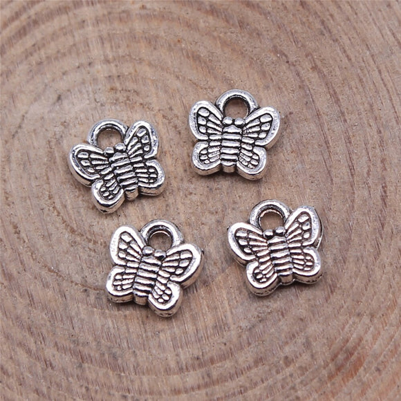20pcs 7x7mm Small Butterfly Pendants Charm For Jewelry Making Antique Bronze Small Butterfly Pendants Charm Butterfly