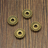 WYSIWYG 20pcs 7x7x2mm Charm Beads Spacer Round Spacer Beads Antique Silver Color Spacer Beads Fit Charm Findings Jewelry Making