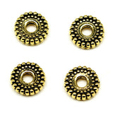 WYSIWYG 20pcs 7x7x2mm Charm Beads Spacer Round Spacer Beads Antique Silver Color Spacer Beads Fit Charm Findings Jewelry Making