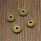 WYSIWYG 20pcs 7x7x2mm Charm Beads Spacer Round Spacer Beads Antique Silver Color Spacer Beads Fit Charm Findings Jewelry Making