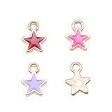 WYSIWYG 20pcs 8.9x6.7mm 4 Colors Enamel Little Star Charms Pendant For DIY Jewelry Making Handmade Jewelry Craft Findings