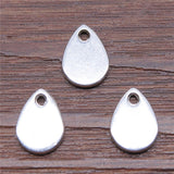 WYSIWYG 20pcs 8x11mm Charms Teardrop Droplets Antique Silver Color Alloy Diy Jewelry Making Accessories