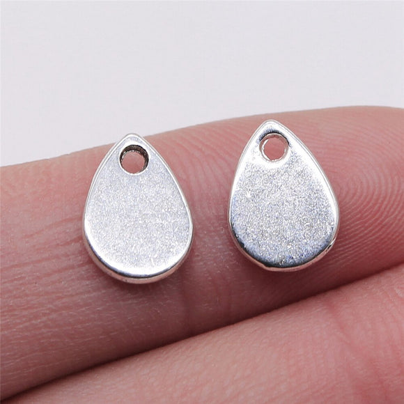 WYSIWYG 20pcs 8x11mm Charms Teardrop Droplets Antique Silver Color Alloy Diy Jewelry Making Accessories