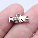 WYSIWYG 20pcs 8x16mm Antique Silver Color Golf Fore Charms Pendant For DIY Jewelry Making Handmade Jewelry Craft Findings