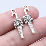 WYSIWYG 20pcs 8x27mm Antique Silver Color Umbrella Charms Pendant For DIY Jewelry Making Handmade Jewelry Craft Findings