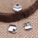 WYSIWYG 20pcs 8x7mm 2 Colors Antique Silver Color Antique Bronze Plated Tiny Heart Charm Small Heart Charms