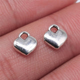 WYSIWYG 20pcs 8x7mm 2 Colors Antique Silver Color Antique Bronze Plated Tiny Heart Charm Small Heart Charms
