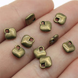 WYSIWYG 20pcs 8x7mm 2 Colors Antique Silver Color Antique Bronze Plated Tiny Heart Charm Small Heart Charms