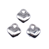 WYSIWYG 20pcs 8x7mm 2 Colors Antique Silver Color Antique Bronze Plated Tiny Heart Charm Small Heart Charms