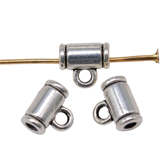 WYSIWYG 20pcs 8x7x4mm Beads Bails For Jewelry Making Pendant Beads Bails 2 Colors Charm Clip Clasp Bail Beads Spacer