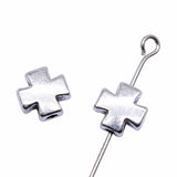 WYSIWYG 20pcs 8x8mm Antique Silver Color Cross Beads For Jewelry Making DIY Jewelry Findings