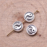 WYSIWYG 20pcs 8x8mm Tai Chi Beads For Jewelry Making DIY Bracelet Making Antique Silver Color