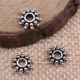 WYSIWYG 20pcs 8x8x2mm Antique Silver Color Spacer Beads Fit Bracelet Findings Jewelry Making Round Spacer Beads Charm Charm