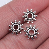 WYSIWYG 20pcs 8x8x2mm Antique Silver Color Spacer Beads Fit Bracelet Findings Jewelry Making Round Spacer Beads Charm Charm